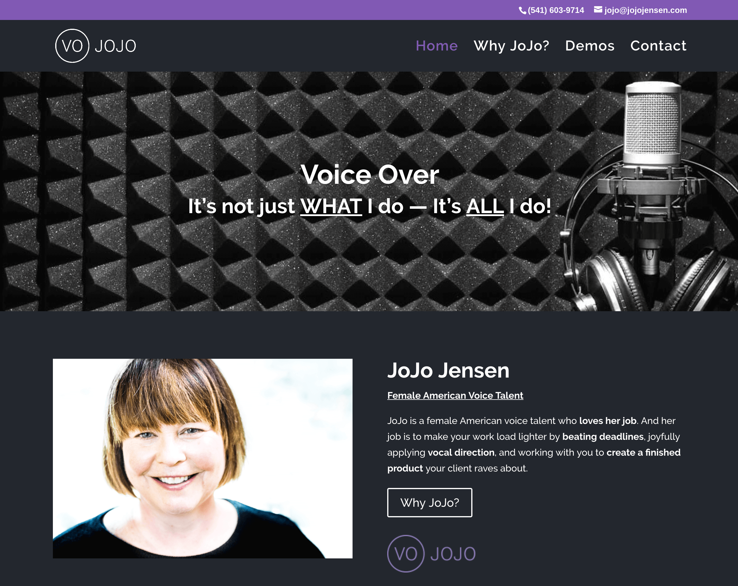 JoJo Jensen – Professional Voice Talent Website